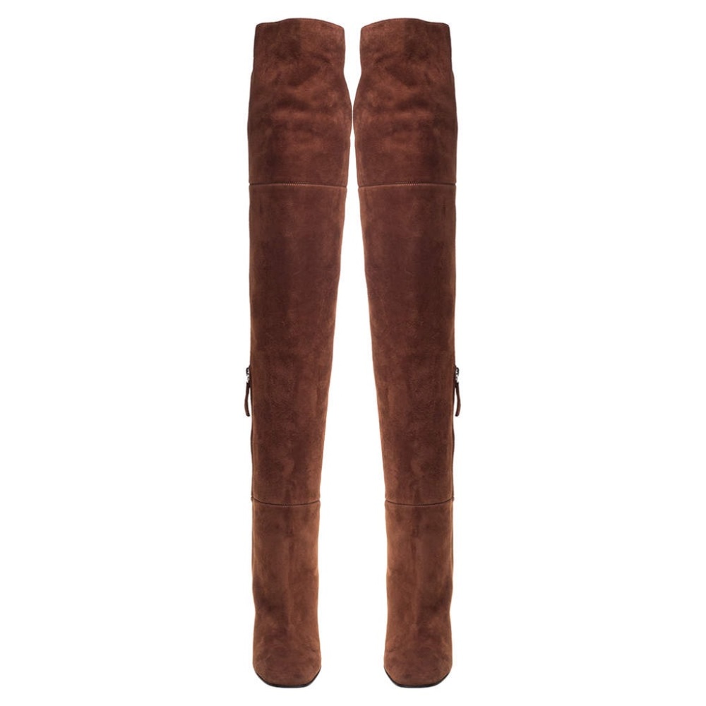 Giuseppe Zanotti Brown Suede Alabama Over The Knee Boots IT 40